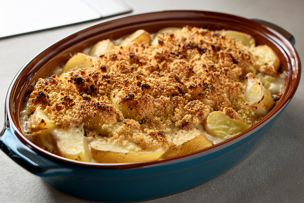 Chicken and Potato Gratin with Brown Butter Cream